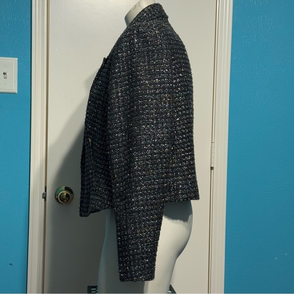 Lane Bryant Tweed & Silver tinsels cropped Blazer Classic Structured Design 18 - Picture 5 of 12